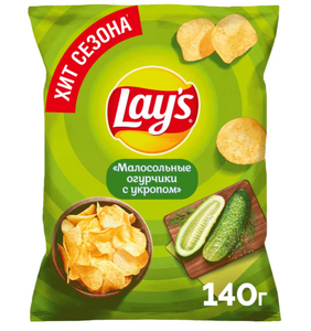 чипсы "Lay's" Малосольные огурчики с укропом 140 г